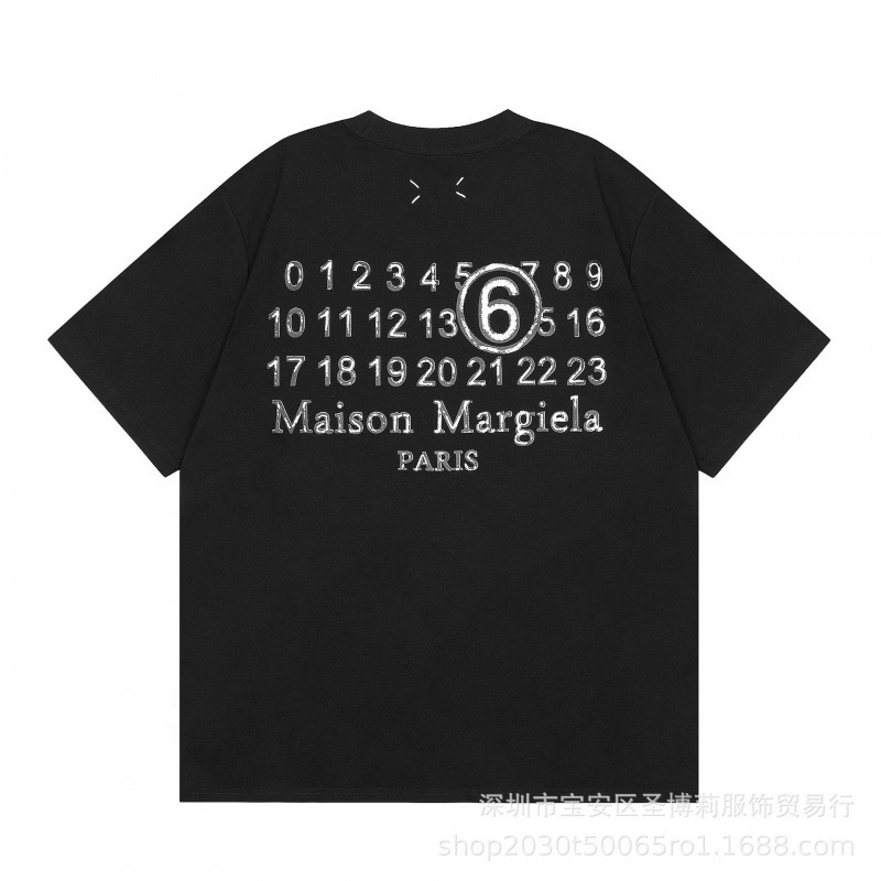 クロスボーダー メゾン マルジェラ マルジェラ デジタル プリント MM6 ピュアコットン 高品質 メンズ Tシャツ レディース 半袖 トレンド|undefined