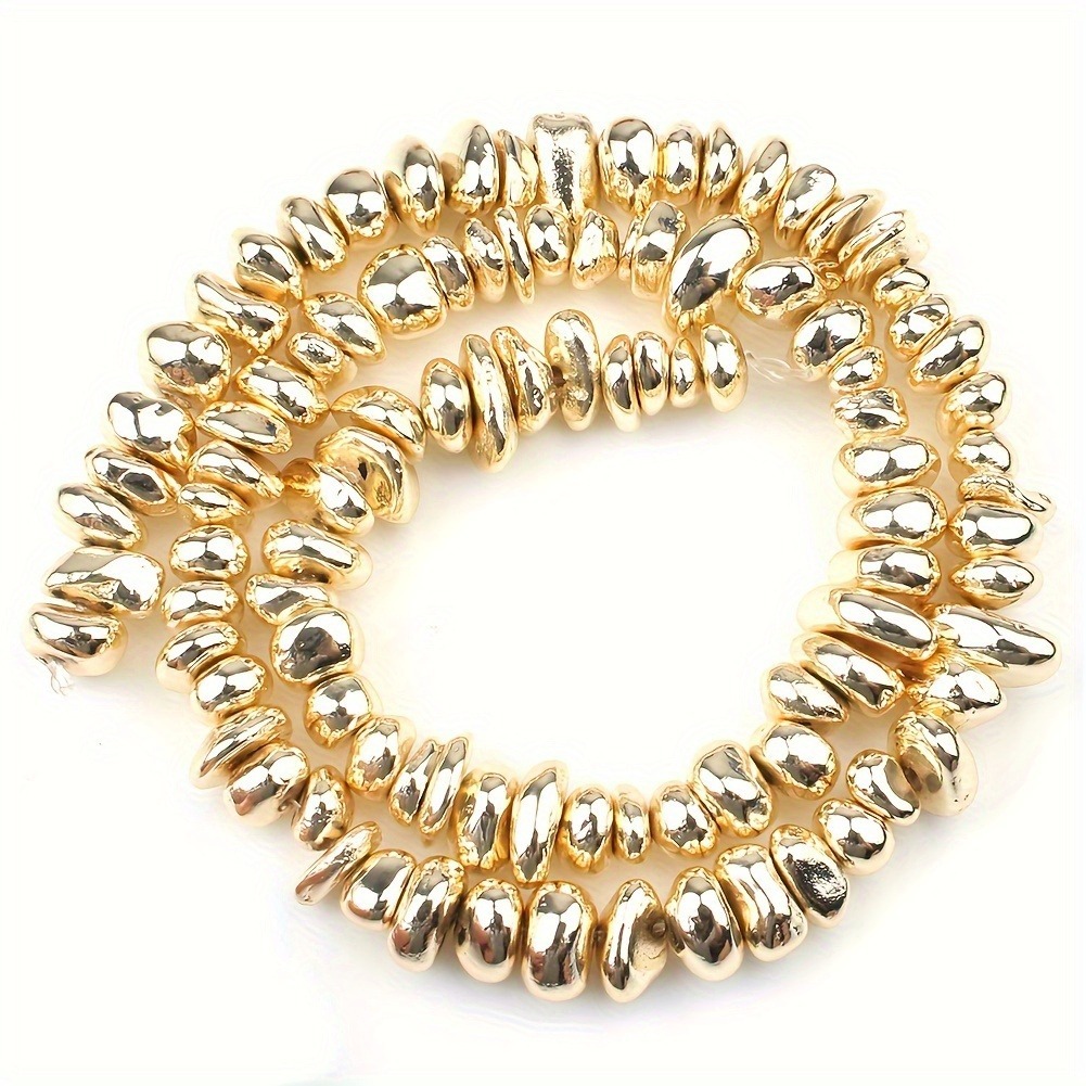 irregular piedra triturada cuentas electrodeposición oro material de cuentas dispersas hechas a mano DIY pulseras collares accesorios joyas de orejas image 5