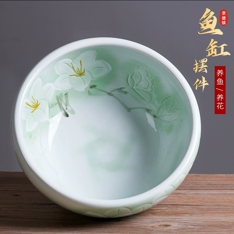 Цзиндэчжэнь керамический аквариум рисованной рабочий стол большой золотой рыбки