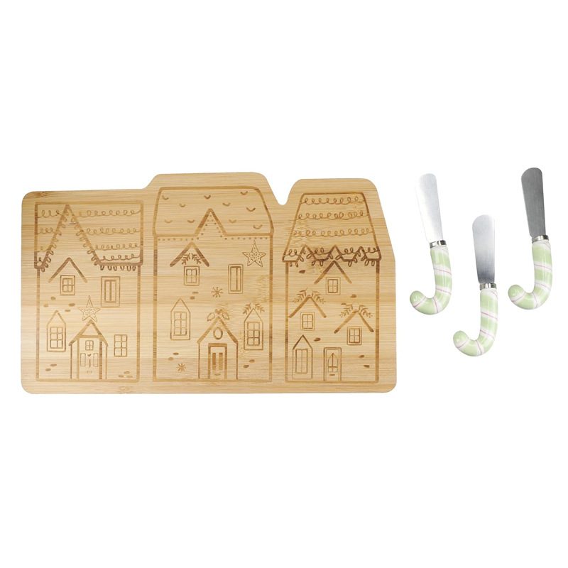 Tabla de cortar de bambú creativa de doble cara multifuncional queso tabla de queso para niños de madera fruta tabla de desayuno tabla de cortar verduras