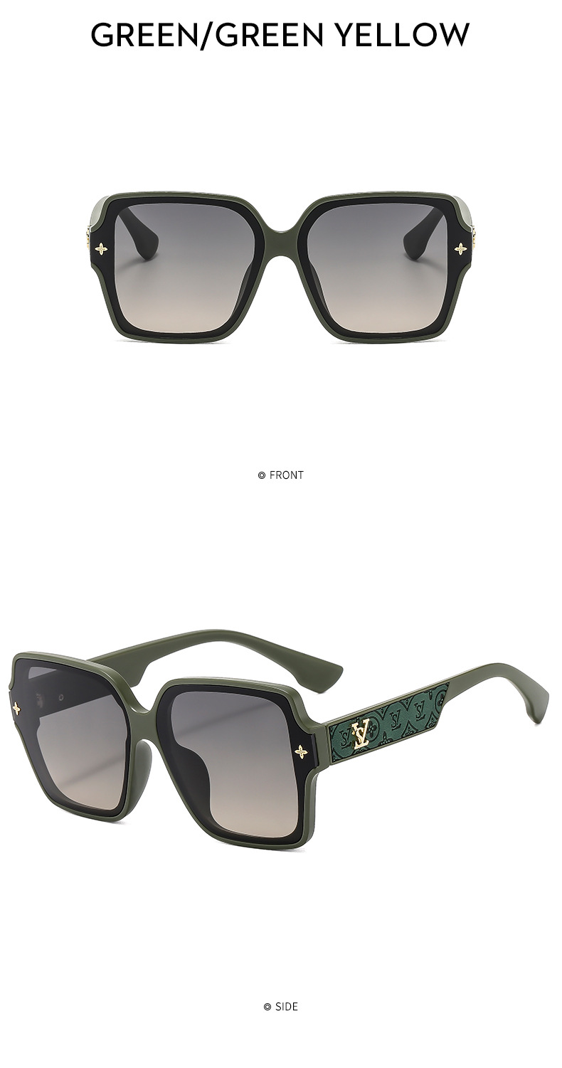 2024 New Yangshulin Square Frame Letter Women's High end Fashion Sunglasses_voghion.com
