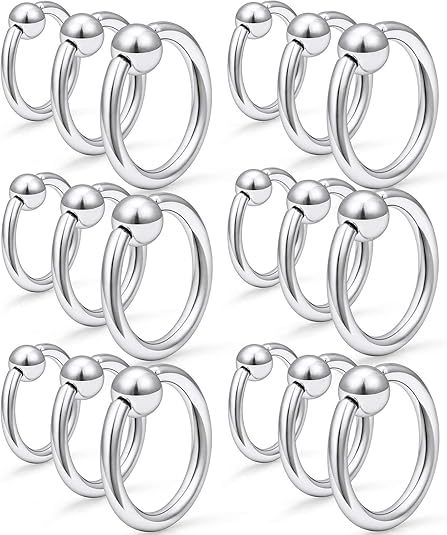 Stainless Steel Bead Cock Ring Set, 6 Sizes 2.5-4.0 cm, Manual Foreskin Restraint Rings — detail image 9