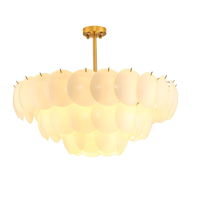 Gran vista jardín lámpara de la sala de estar moderna lámpara de cristal simple lujo ligera sala de comedor dormitorio estilo francés sala de estar luz principal 413L