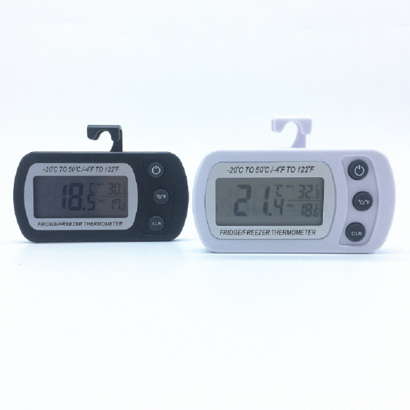 新款电子数显温度计厨房冰箱水度计带磁铁挂钩液晶显示YK-1