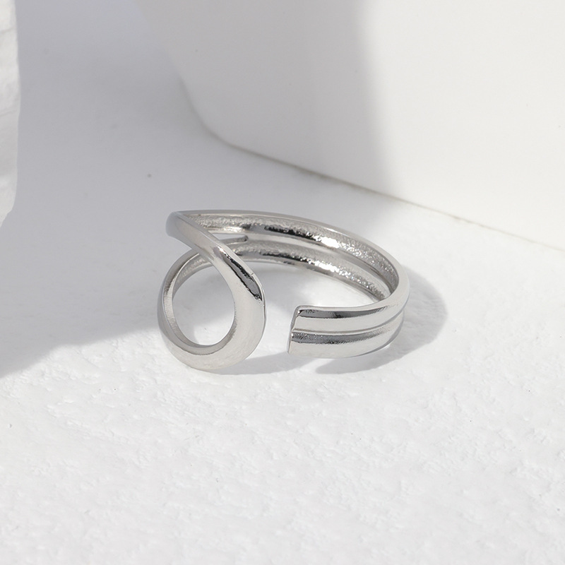 Fashion Solid Color Stainless Steel Open Ring 1 Piece
