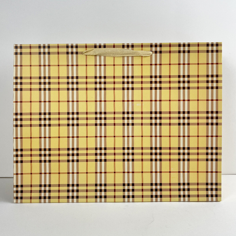 欧式方格手提包装袋珠宝首饰时尚高档白卡纸袋化妆品名牌购物袋子