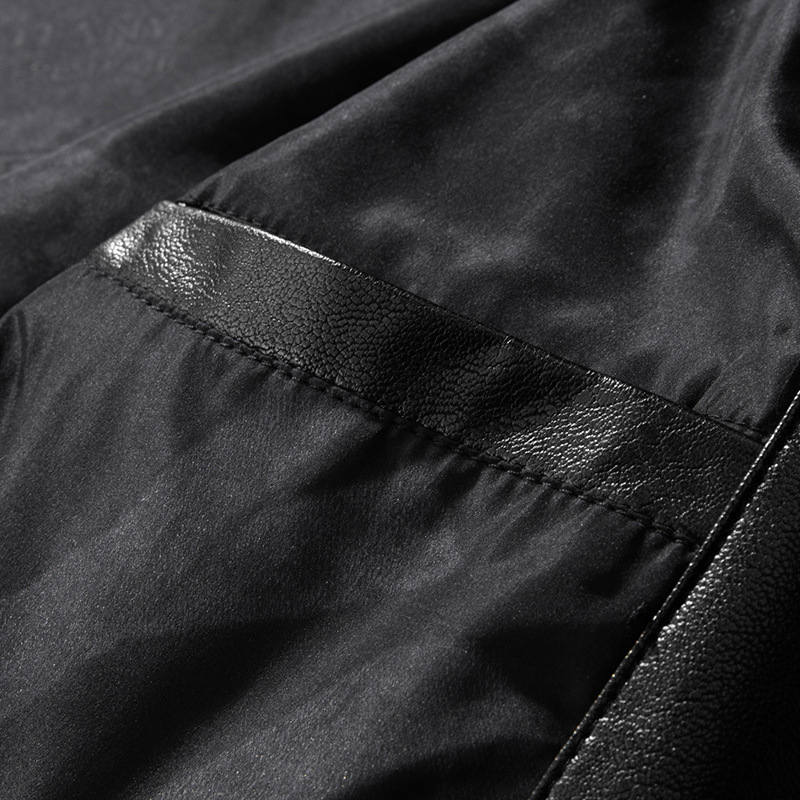 Men's Clothing baseball collar leather jacket men's trendy brand flight suit spring and autumn handsome casual leather jacket men's_voghion.com