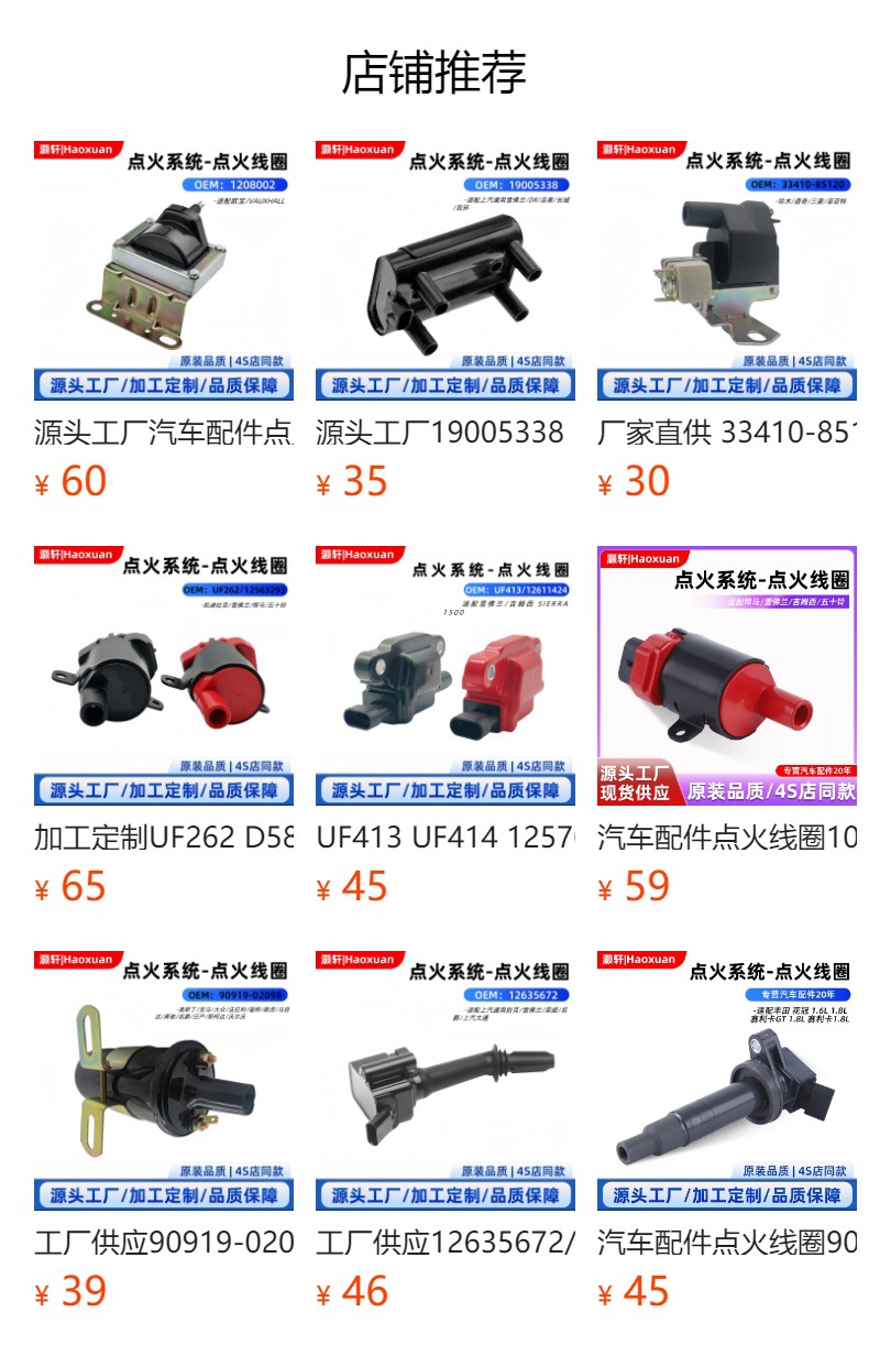 预览状态下无法点击,发布后,可点击跳转到对应的商品页面 Car Ignition Coil 032905106B 032905106A 032905106 Suitable for Jetta Bora