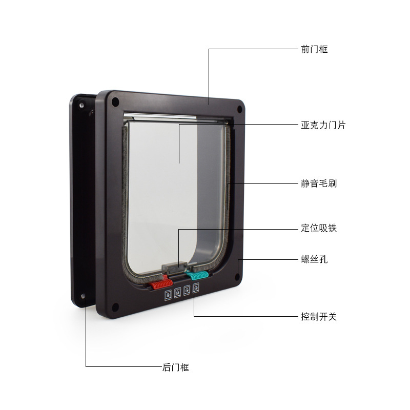 Old Style Cat Door Pet Supplies Cat Door Cat Hole Dog Door Hole Controllable Entry and Exit Direction Pet Door Cat Kennel