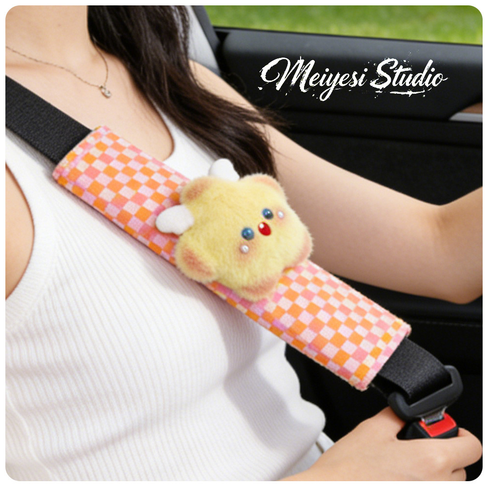 Cartoon Car Seatbelt Shoulder Pad Angel Star Car Decoration Seatbelt Protector Anti-Strangle for Women