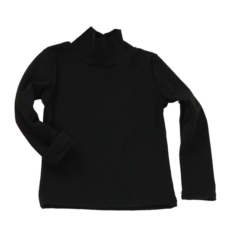 Otoño e invierno nuevo de terciopelo niños medio cuello alto camisa de fondo color sólido niños y niñas Bebé Ropa interior térmica entrega de una sola pieza