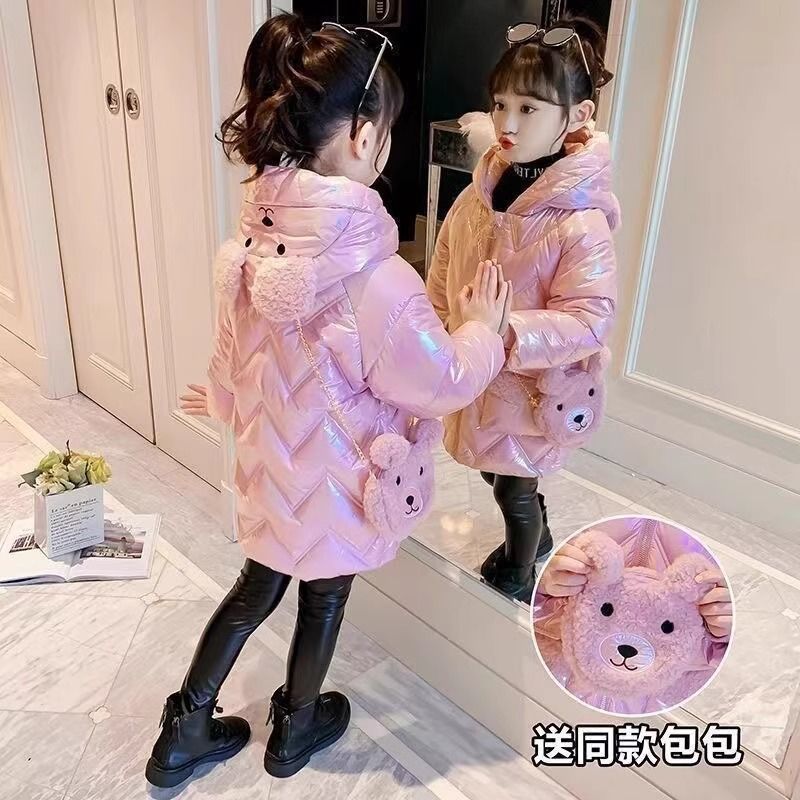 Niña invierno de invierno de 2025 nueva explosión de aire extranjero para niños abrigos de algodón de invierno de bebé chaqueta de algodón de niña