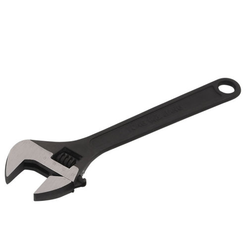 Factory cross-border wholesale large open mouth black handle wrench 6/8/10/12/15/18 inches polished chrome