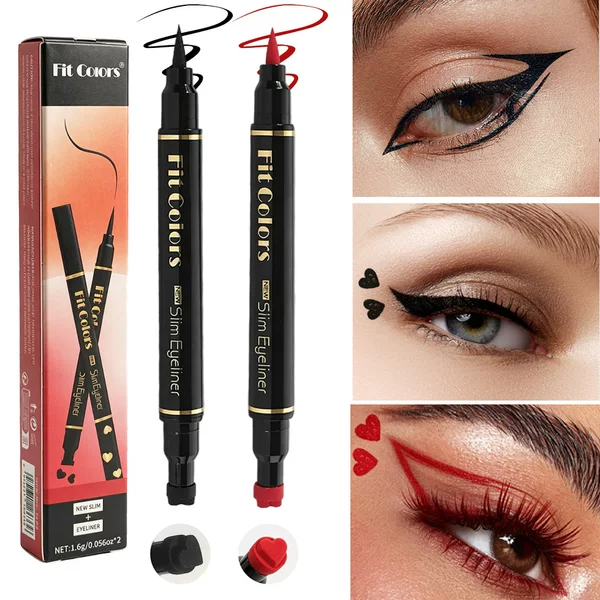 FIT COLORS Dual-Ended Stamp Eyeliner Set Waterproof, Sweat-Resistant, Smudge-Proof Eyeliner for Cross-Border Sales