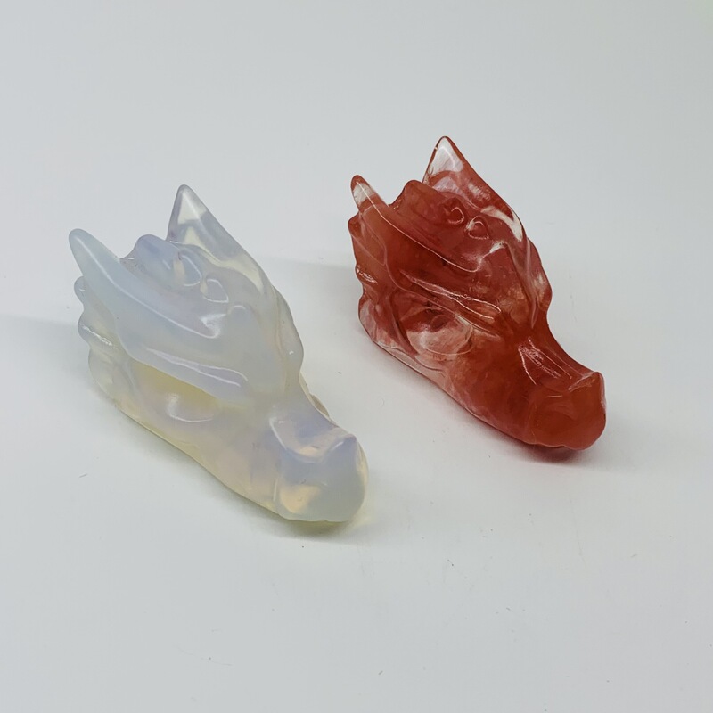 天然水晶多种材质龙头雕刻件水晶原石小摆件 热销 图 3