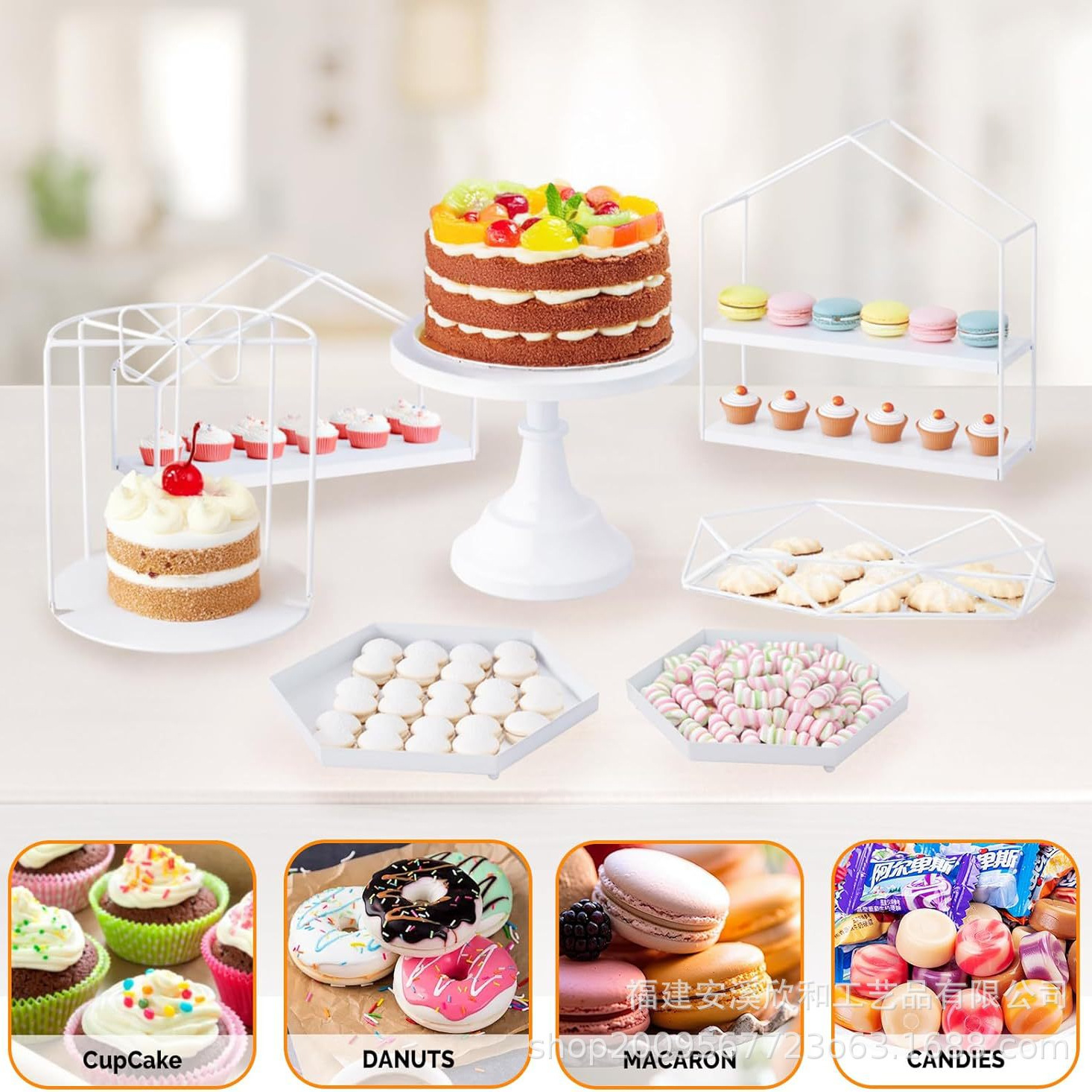 Tabla de postres de té de la tarde para platos de comedor estante de exhibición de almacenamiento estante de exhibición de bodas platos de refrigerio accesorios cosméticos adornos no