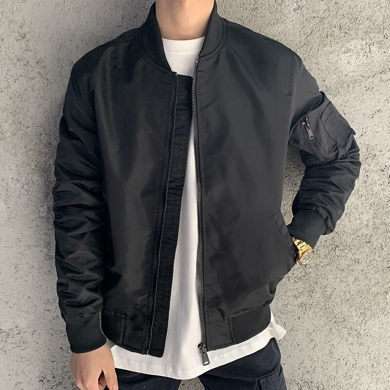 Yue Wenle men's jacket, padded cotton coat, thickened baseball jacket, pilot jacket, spring/autumn/winter thin flight jacket