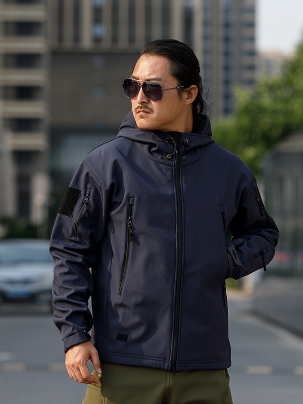 Camuflaje de piel de tiburón chaqueta de camuflaje acolchada táctica chaqueta con capuz Fabricante en stock