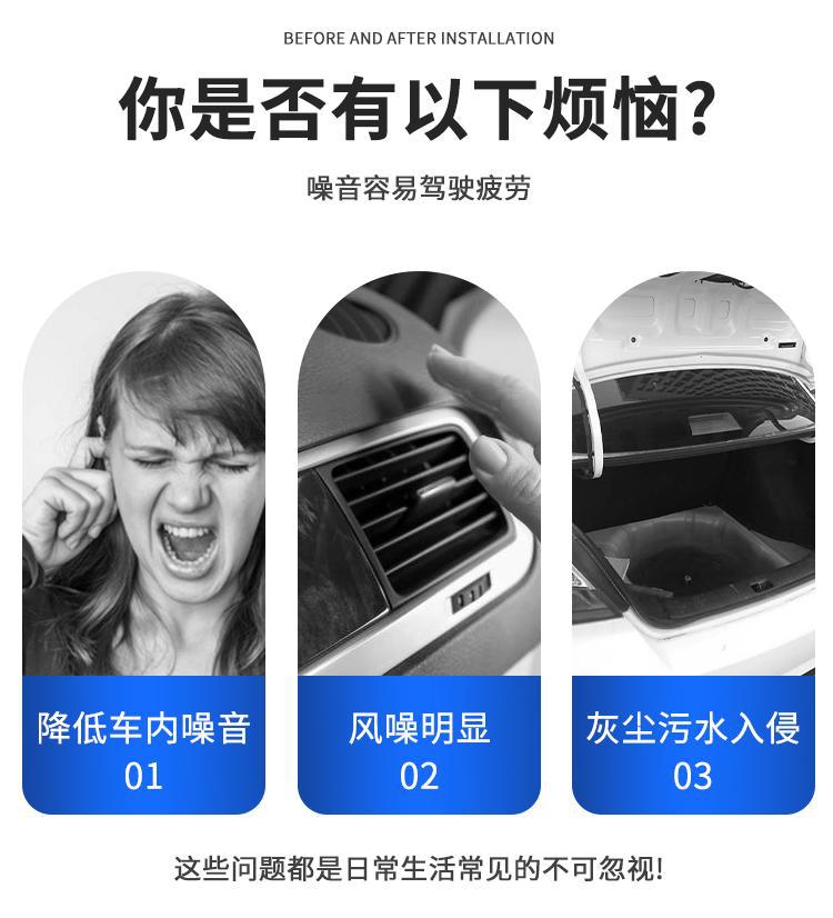 Chery's Full Range of Special Trunk Sealing Strips, Rear Trunk Sealing Stickers, High Temperature Resistance, Waterproof, Dustproof, Noise Reduction and Silent Strips