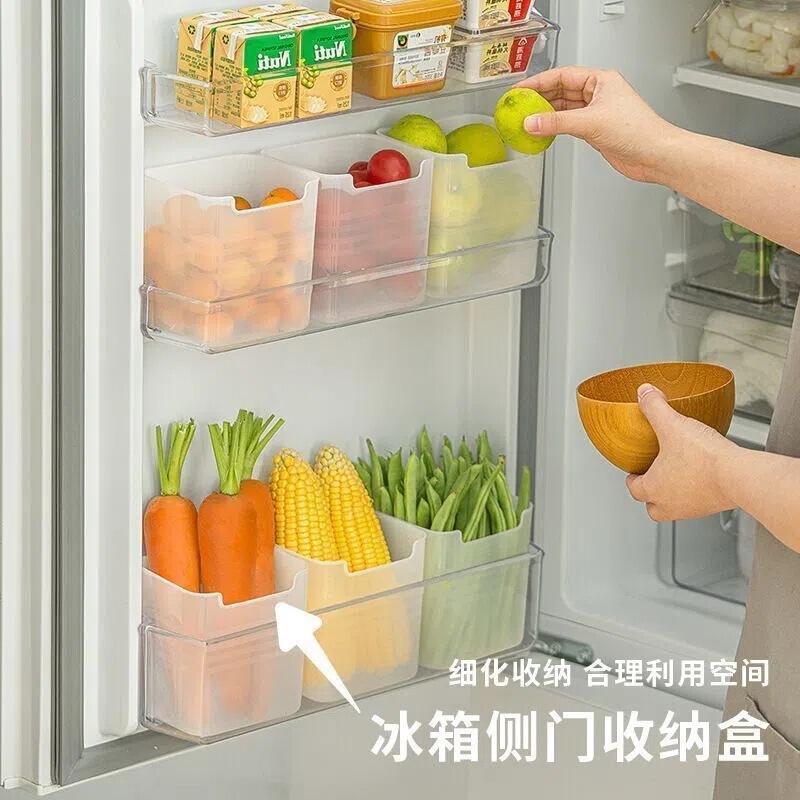 Refrigerator Storage Box Freezer Side Door Storage Box Kitchen Food Preservation Box Garlic Ginger Fresh Fruit and Vegetable Classification Box Universal