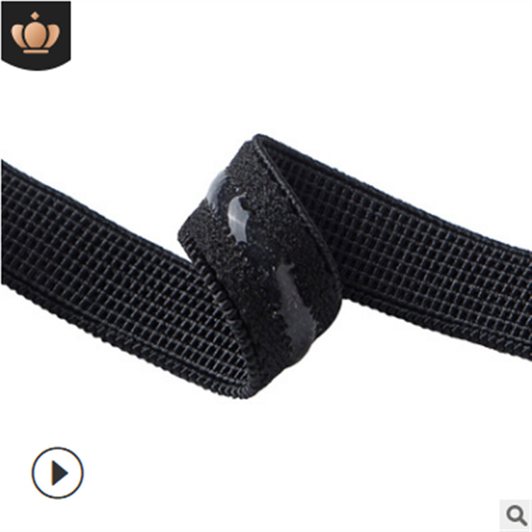 防滑松紧滴胶松紧织带 硅胶防滑松紧带 1cm白色黑色滴胶弹力带