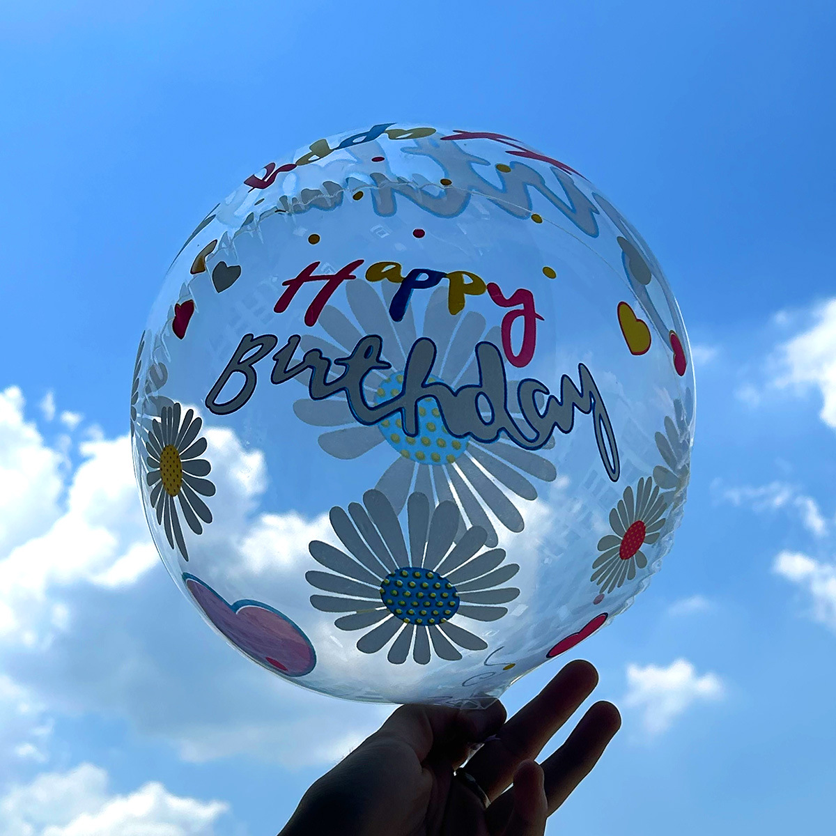 Red de red transparente estampado luminoso de 20 pulgadas bola de onda mercado nocturno puesto callejero globo decoración de cumpleaños accesorios