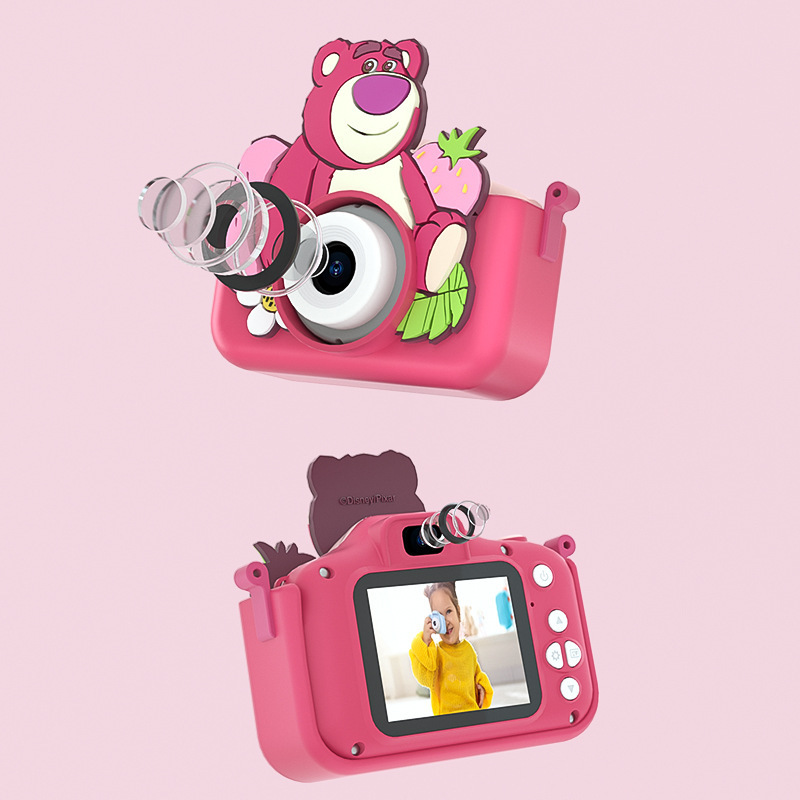 Disney Lotso Children's Digital Camera Hd 2000W Front and Rear Dual Camera Mini Camera Kids Gift