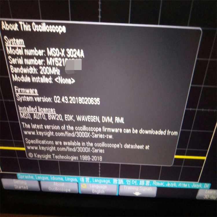 供应美国二手 KEYSIGHT是德DSO-3024A示波器 200 MHz