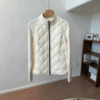 轻量90白鹅绒立领拼接菱格轻薄显瘦羽绒服内胆保暖外套