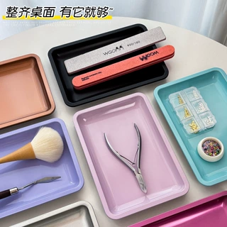 不锈钢美甲工具收纳盘跨境美甲店专用工具用品展示托盘方形金属盘