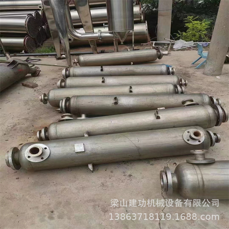 二手不锈钢热交换器 双螺纹管壳式蒸汽冷凝器 列管式换热器
