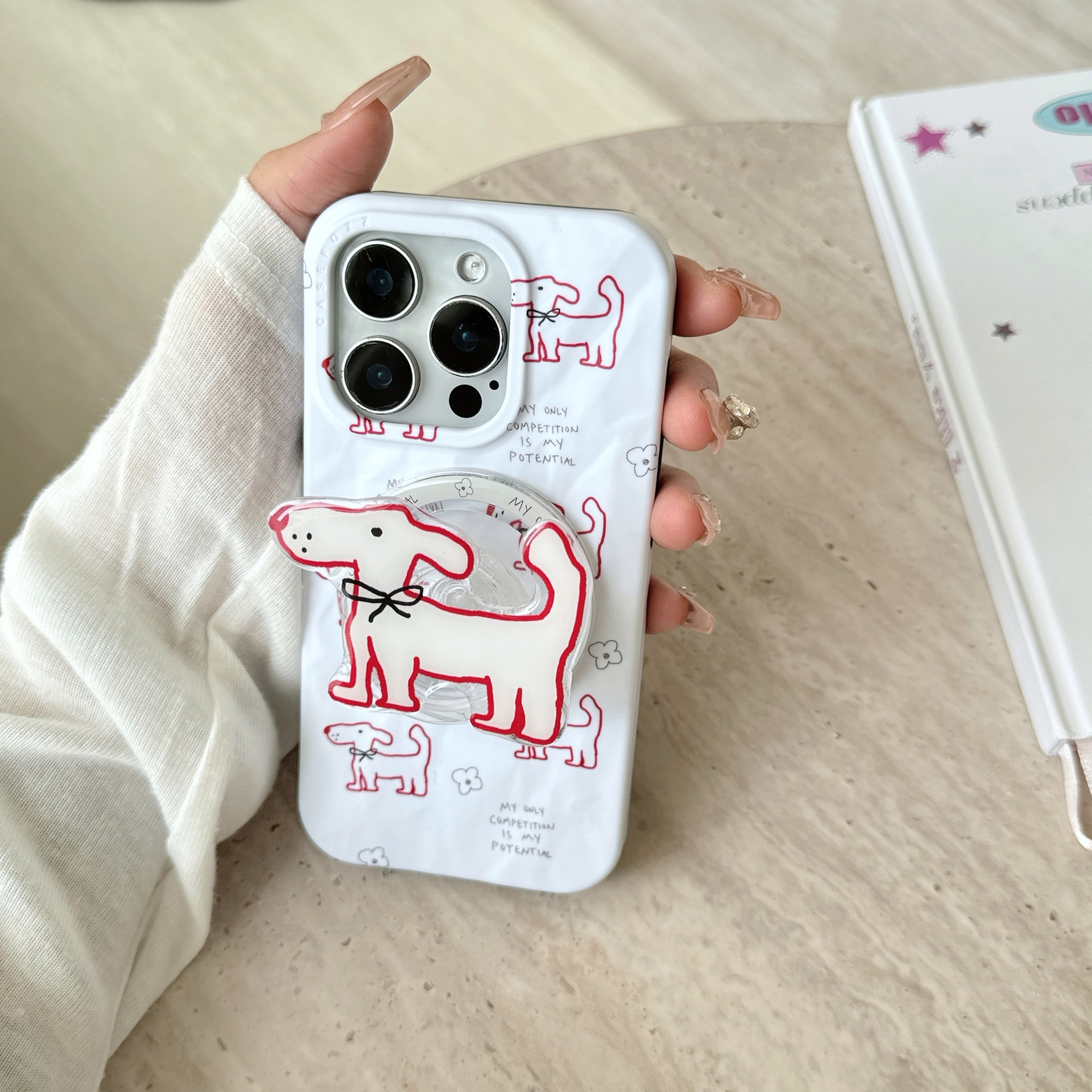 Dibujos animados línea inglesa salchicha perro apple 15ProMax funda para teléfono móvil 16Pro atracción magnética 14/13 flor 16