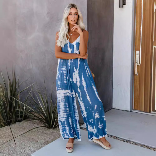 Joom Russian and Western Sexy Bandage Wide Leg Bodysuit for Women