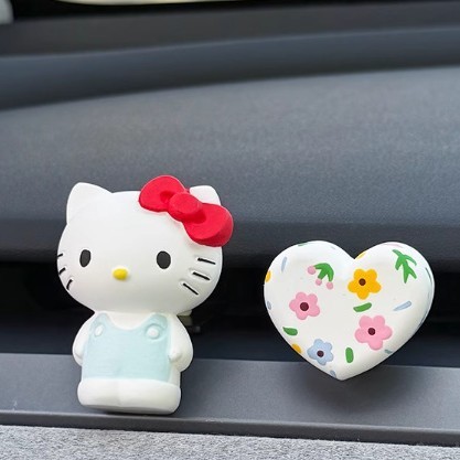 HelloKitty车载香薰可爱黑皮KT汽车出风口扩香石车内饰品摆件女|undefined