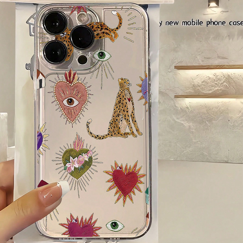 iPhone Applicable Brands Phone Cases Classification Silica Gel Heart Shape Retro Classic Style Phone Cases Phone Accessories