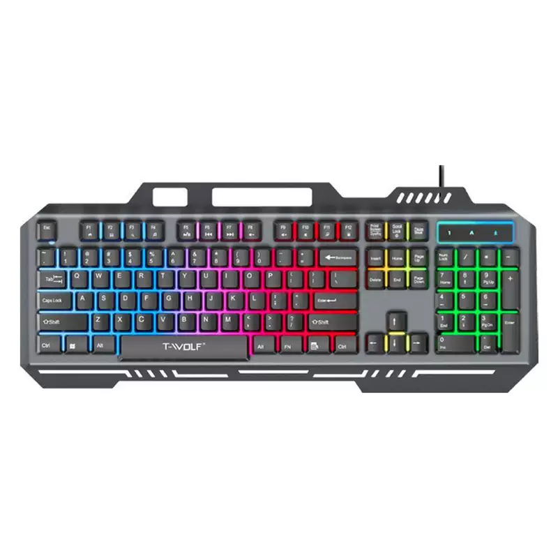 Glowing keyboard, phone holder, mute laptop