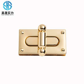 昊晟工艺五金箱包锁金属拧锁 浅金色包包锁扣锌合金配件现货批发