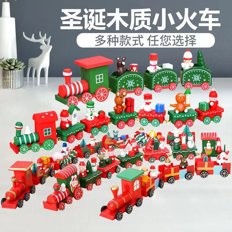 Tren de Madera para Decoración Navideña, Artesanía y Regalo Pequeño para el Árbol de Navidad image 3