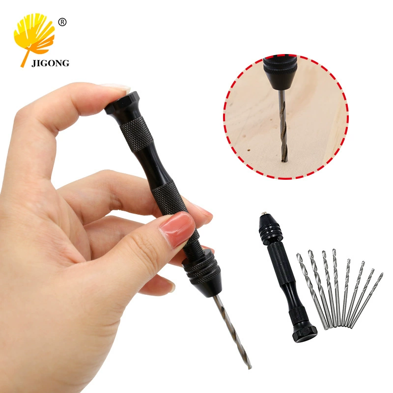 Ручной сверлильный инструмент Ядерная резьба Дырокол из алюминиевого сплава Ручная ручная спиральная дрель Мини-ручная дрель со сверлом