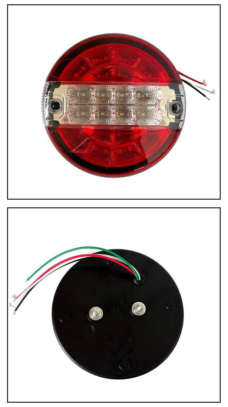Waterproof and dustproof 20 LED car-mounted small round tail light, hamburger light, multi-wire connection, side warning light for trucks and trailers