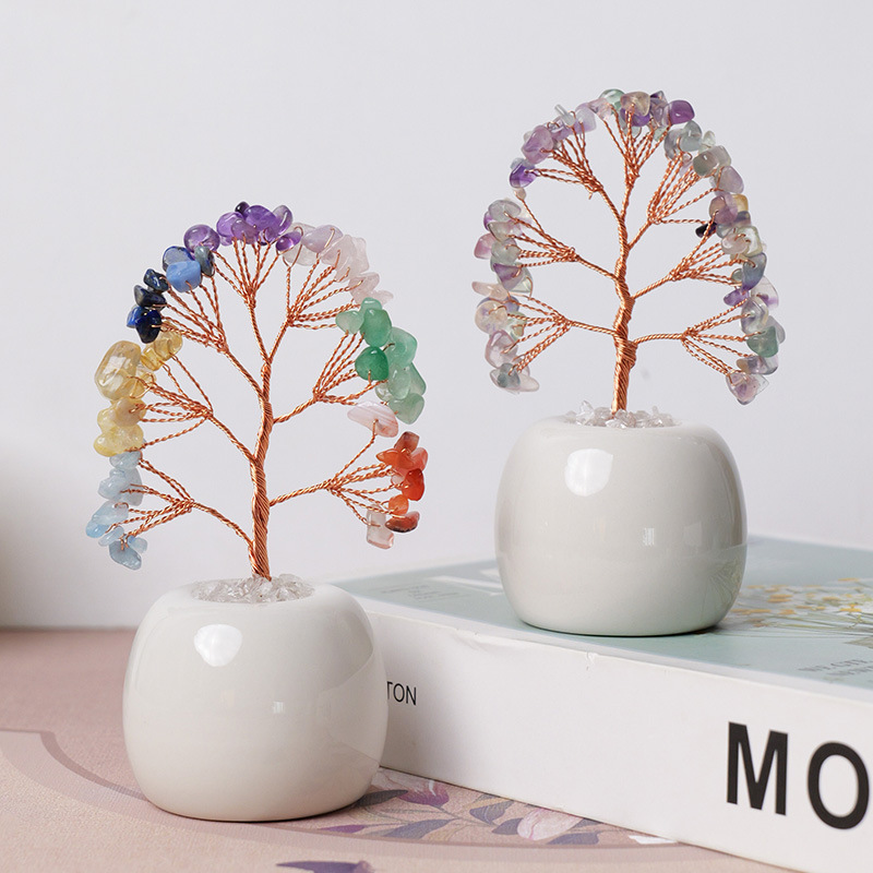 Natural Colorful Gravel Crystal Tree Ornaments Office Desk Amethyst Money Tree Home Decoration Housewarming Gift Natural Colorful Gravel Crystal Tree Ornaments Office Desk Amethyst Money Tree Home Decoration Housewarming Gift