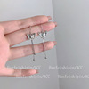 Universal earrings, fashionable silver needle from pearl, flowered, silver 925 sample