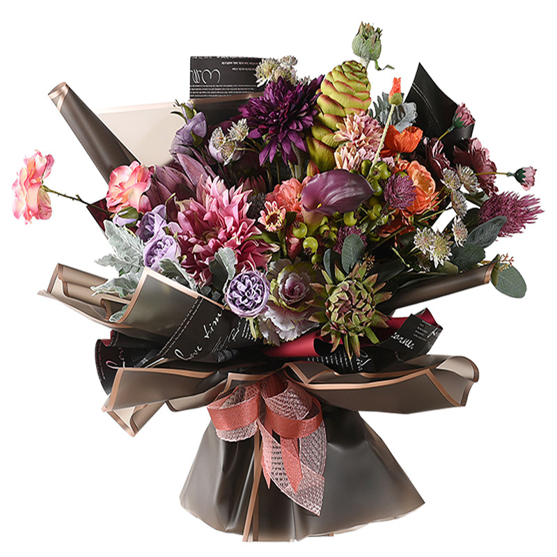 Li Zhiran Rose Phnom Penh Space Papel de embalaje de película de gelatina Marco simple Papel de ramo mate translúcido impermeable