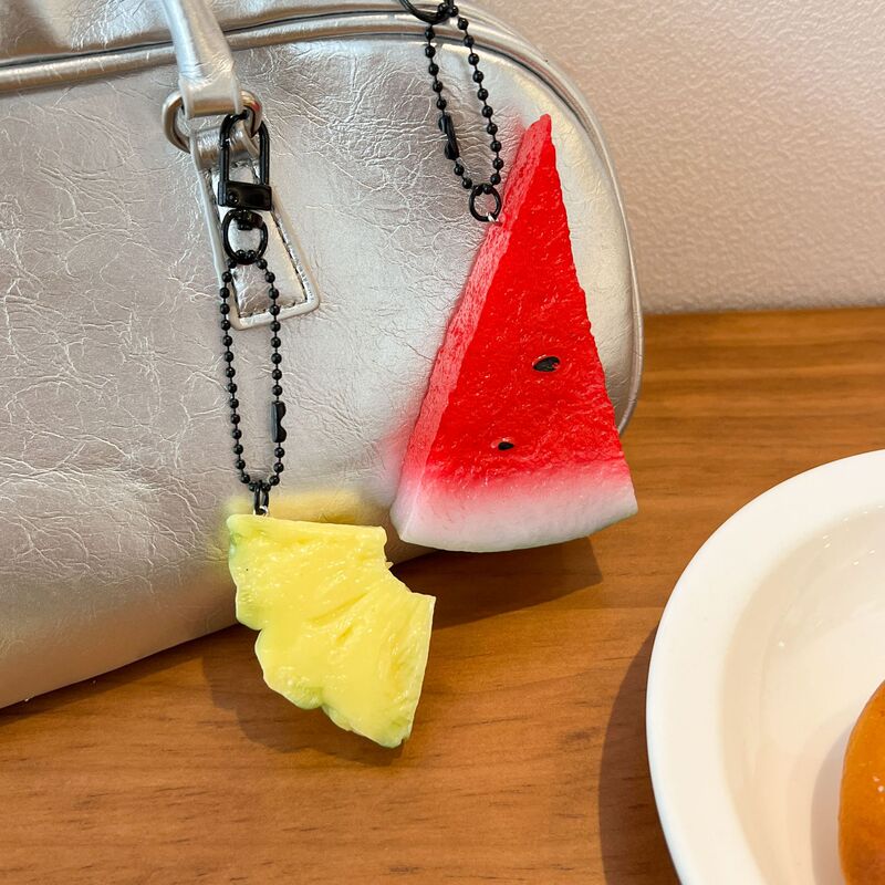 Imitation Food Apple Block Watermelon Piece Pineapple Keychain Japanese Creative Bag Pendant Decoration Gift Bag Hanging Imitation Food Apple Block Watermelon Piece Pineapple Keychain Japanese Creative Bag Pendant Decoration Gift Bag Hanging