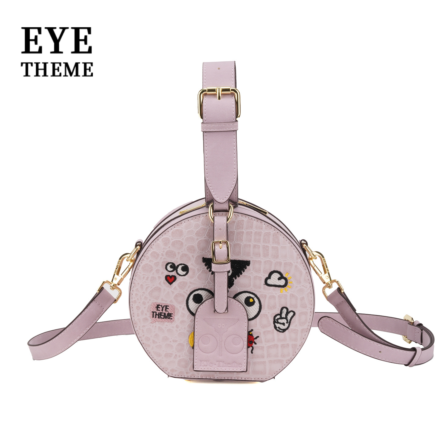 Damas de estilo damas bolsas redondas bordadas de moda de alta sensación de cremallera clásica otoño-invierno bolsas escolares estudiantes 2875 #