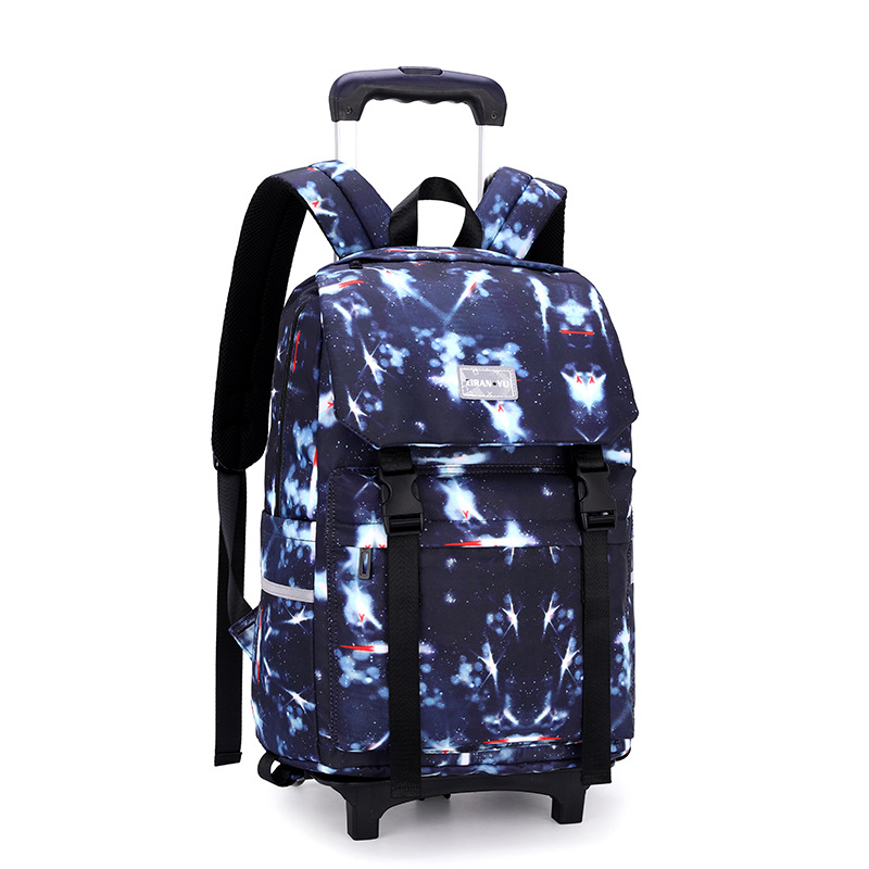 Estudiante de escuela secundaria de estilo coreano hombres y mujeres subiendo escaleras Schoolbag impresión estudiante de escuela primaria trolley grado 2, 3, 4, 5, 6