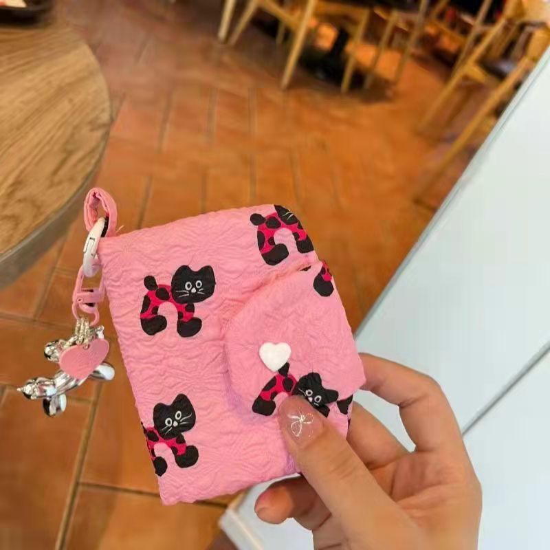 Nuevo adorable cartón de oso de pan, bolso de cambio de gran capacidad, bolso de tarjeta de identificación, tarjeta bancaria, bolso multicapa