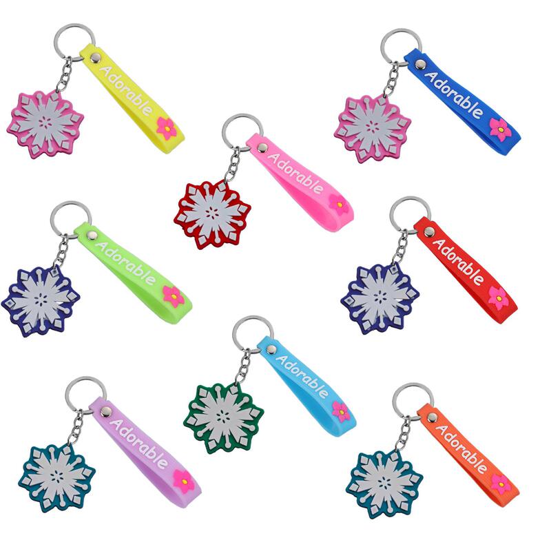Snowflake series soft rubber key chain etsy student schoolbag pendant PVC soft rubber key chain creative small gift Snowflake series soft rubber key chain etsy student schoolbag pendant PVC soft rubber key chain creative small gift