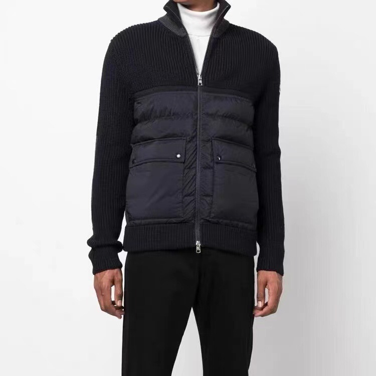 High Version in Stock m Men's Down-Filled Knitted Cardigan Jacket Zipper down Jacket Large Quantity in Stock