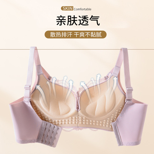 New Style Underwire-Free Push-Up Bra with Sexy Lace, Thin Adjusting Bra to Prevent Sagging